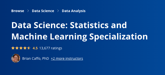 Statistics and Machine Learning Specialization