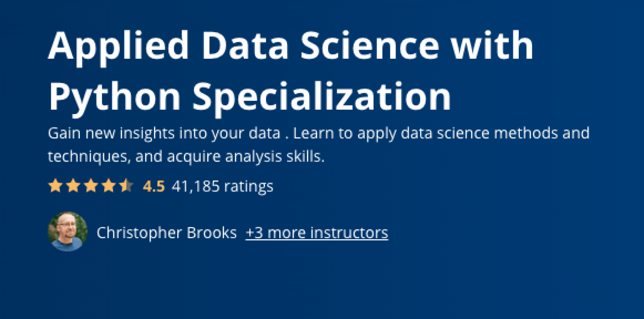 Applied Data Science with Python Specialization Learn Online Free