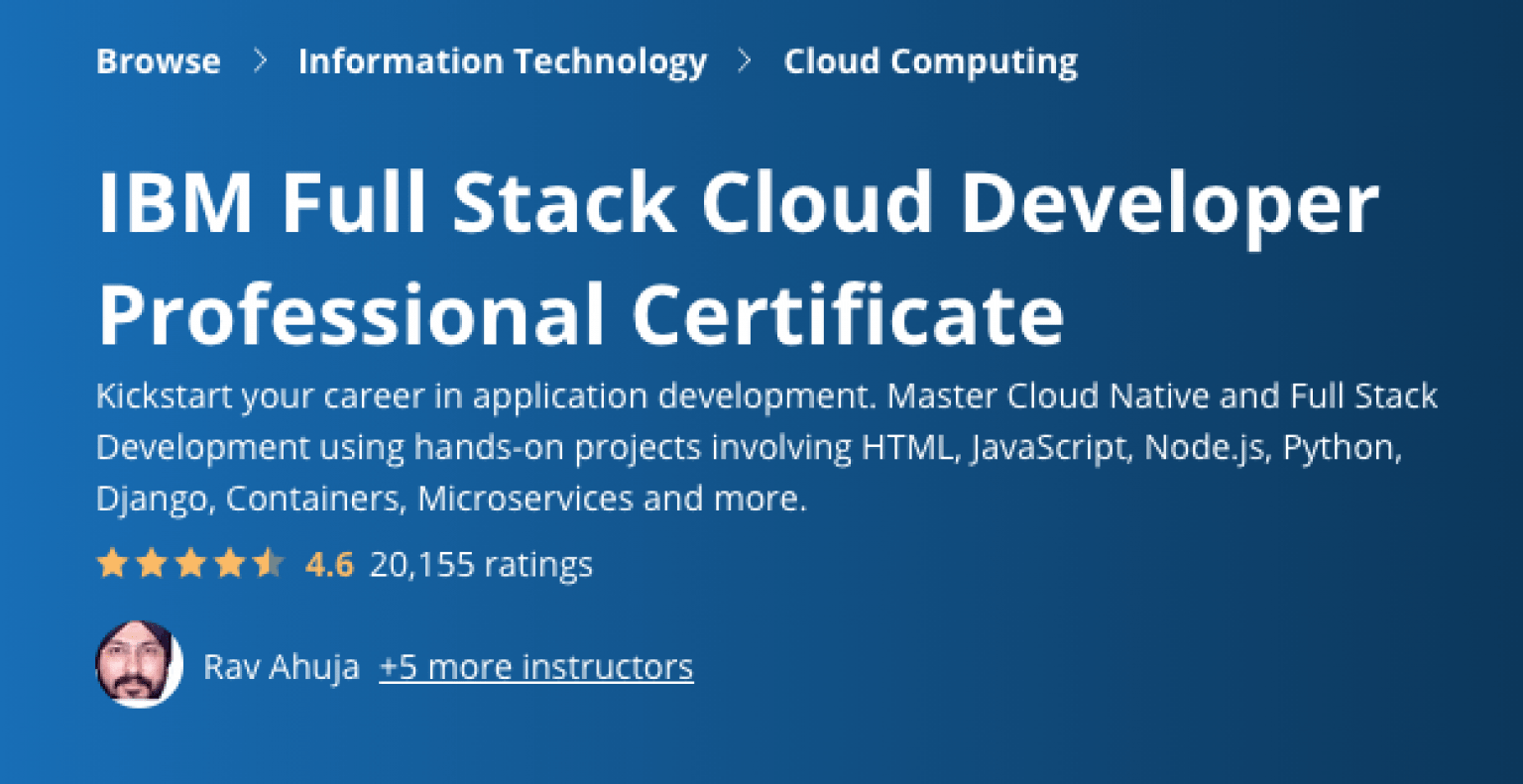 IBM Full Stack Cloud Developer Professional Certificate | eLearn