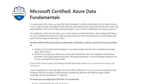 DP-900: Azure Data Fundamentals Exam Preparation+Sample test