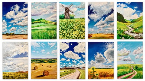 Acrylic Painting for Beginners – 15 Days of Summer Sky
