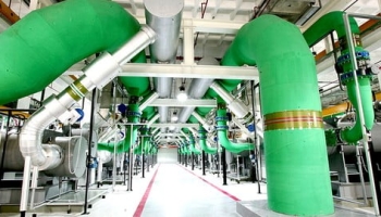 HVAC Chillers system inside District cooling plant