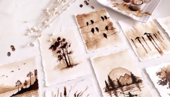 Easy Coffee Painting For Beginners – 10 Mini Landscapes